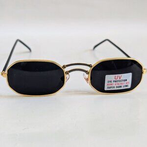 NWT Vintage 90's Octagon Shape Metal Frame Sport Sunglasses (S. Gold)